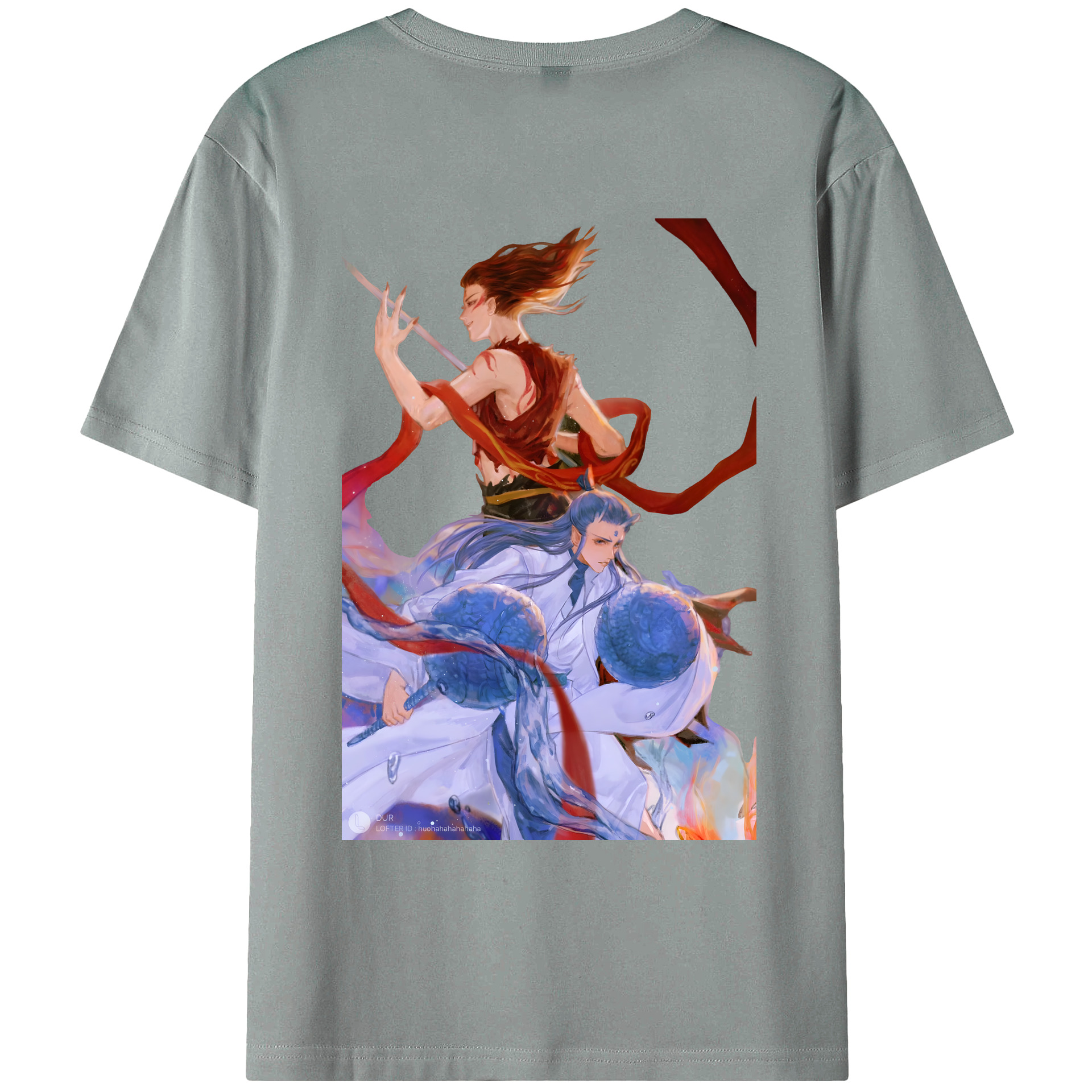 （画像用） Ne Zha 2 ナタ 魔童の大暴れ 綿100％ メンズ半袖Tシャツ（バックプリント） 通気性